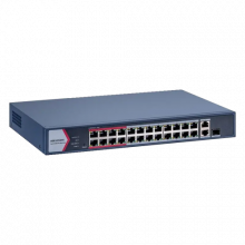 Switch 24 porturi PoE 100Mbps, 1 x Gigabit RJ45, 1 x Gigabit combo, Management - HIKVISION DS-3E1326P-EI-M