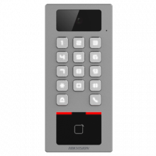 Terminal control acces si interfon cu tastatura si cititor card, rezolutie 2MP, Wi-Fi, RS485, Alarma - HIKVISION DS-K1T502DBWX-C
