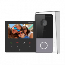 Kit videointerfon pentru 1 familie, monitor 4.3 inch - HIKVISION DS-KIS606-P