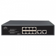 Switch 8 porturi PoE, 2 porturi uplink RJ45 - UNV NSW2010-10T-POE-IN