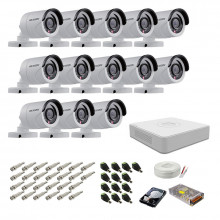 Kit supraveghere complet Hikvision, 2MP, 13 camere, IR 20m