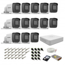 Kit supraveghere complet Hikvision, 2MP, 13 camere, IR 20m