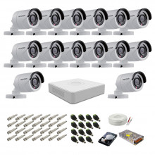 Kit supraveghere complet Hikvision, 2MP, 14 camere, IR 20m