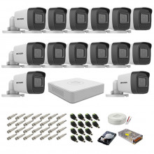 Kit supraveghere complet Hikvision, 2MP, 14 camere, IR 20m