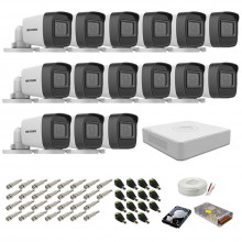 Kit supraveghere complet Hikvision, 2MP, 15 camere, IR 20m