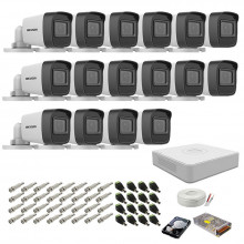 Kit supraveghere complet Hikvision, 2MP, 16 camere, IR 20m