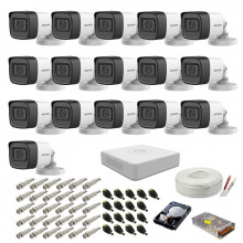 Kit supraveghere complet Hikvision, 2MP, 16 camere audio-video, IR 30m