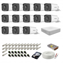 Kit supraveghere complet Hikvision, 2MP, 13 camere , IR 80m