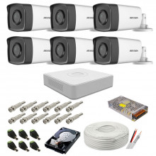 Sistem camere supraveghere audio-video Hikvision, 2MP, 6 camere , IR 40m