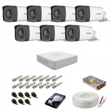 Kit supraveghere complet Hikvision, 2MP, 7 camere , IR 80m