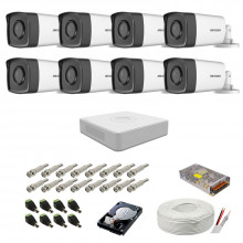 Kit supraveghere complet Hikvision, 2MP, 8 camere , IR 80m