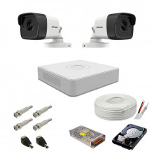 Kit supraveghere complet Hikvision, 5MP, 2 camere , IR 20m