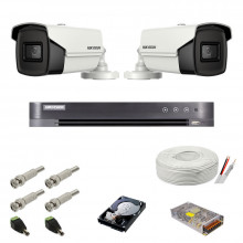 Kit supraveghere complet Hikvision, 8MP, 2 camere , IR 60m